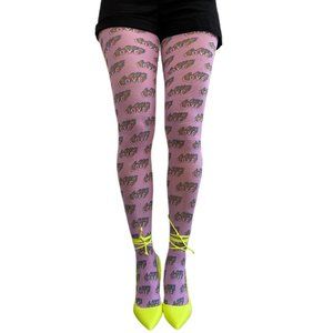 COPY - Blue Cornflower Patterned tights For Women